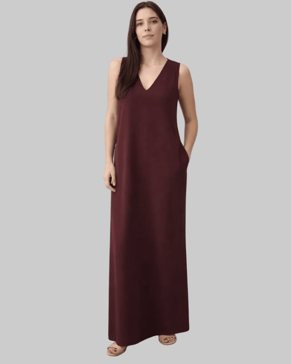 Casual shirt dress tunic swim coverup with pockets burgundy 