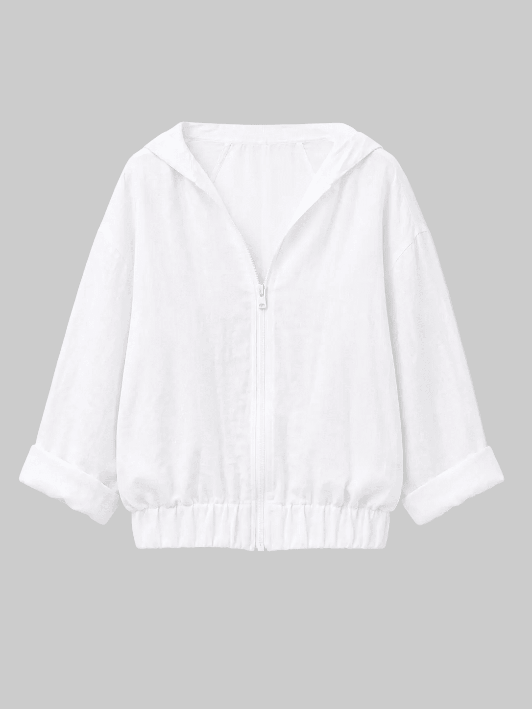 Linen Shift Zip Hoodie - THE KNO
