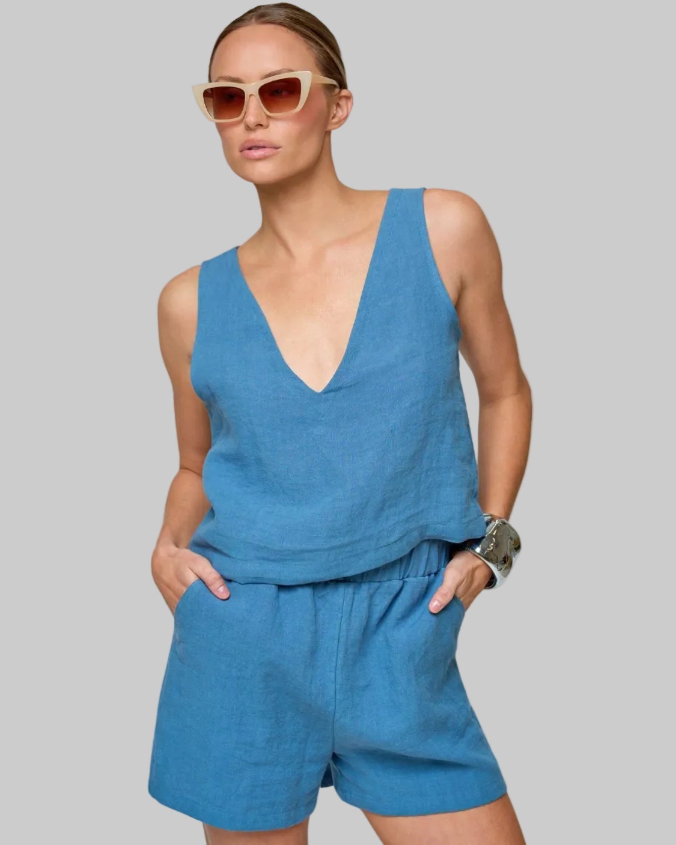 Linen Weekender Short Set - THE KNO