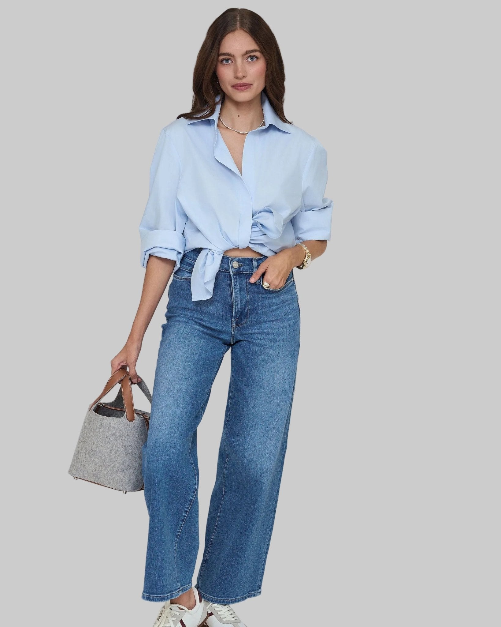 dress shirt no buttons Women's Plus Petite - Non-Iron Perfect Shirt - Solid - White