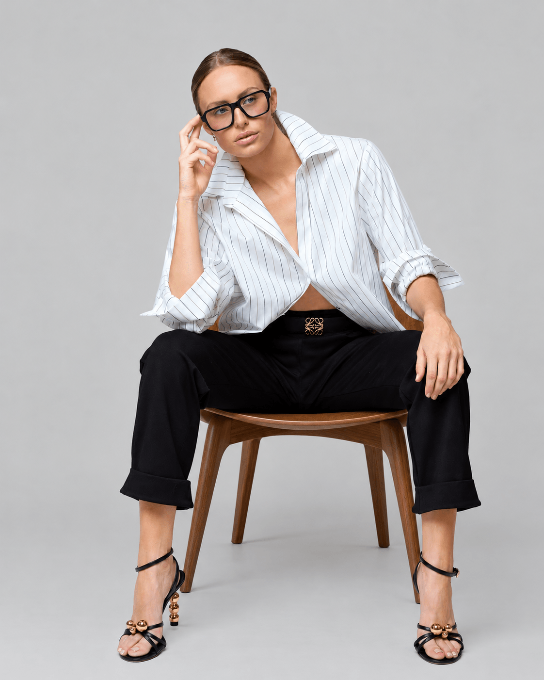 No-Button Pinstripe Oxford - THE KNO