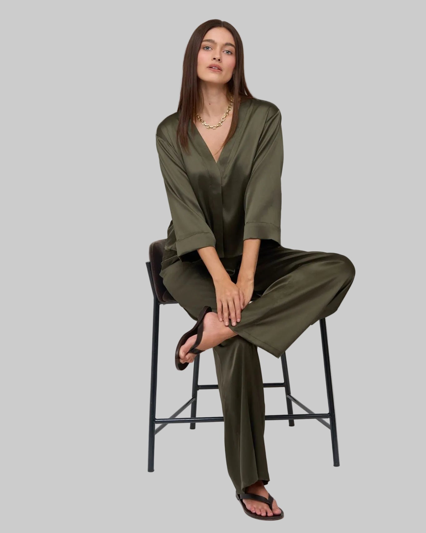 Stretch Silk Kimono Top - THE KNO