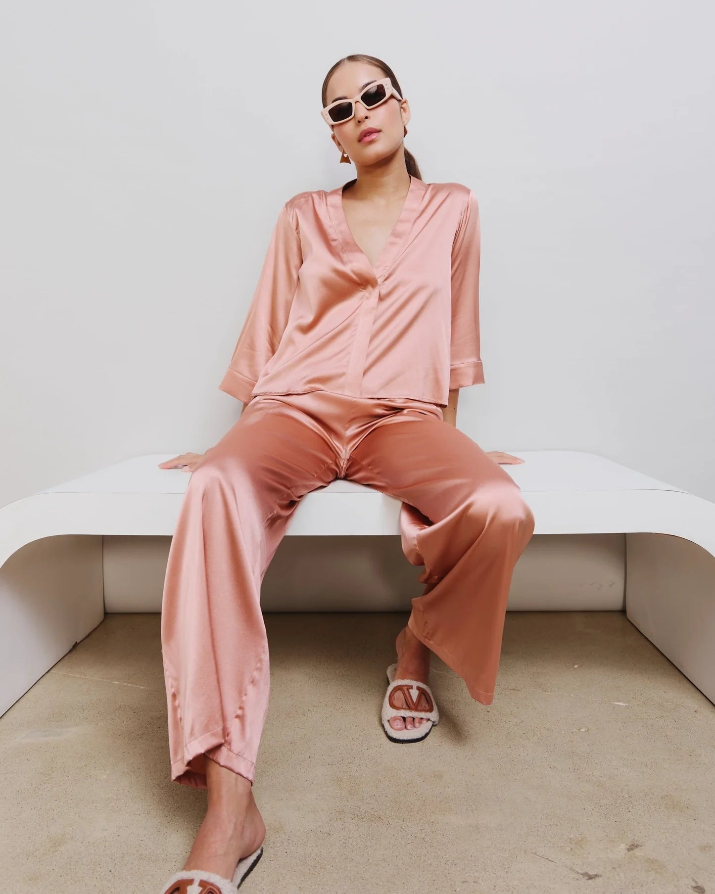 Stretch Silk Kimono & Yacht Pant Set - THE KNO