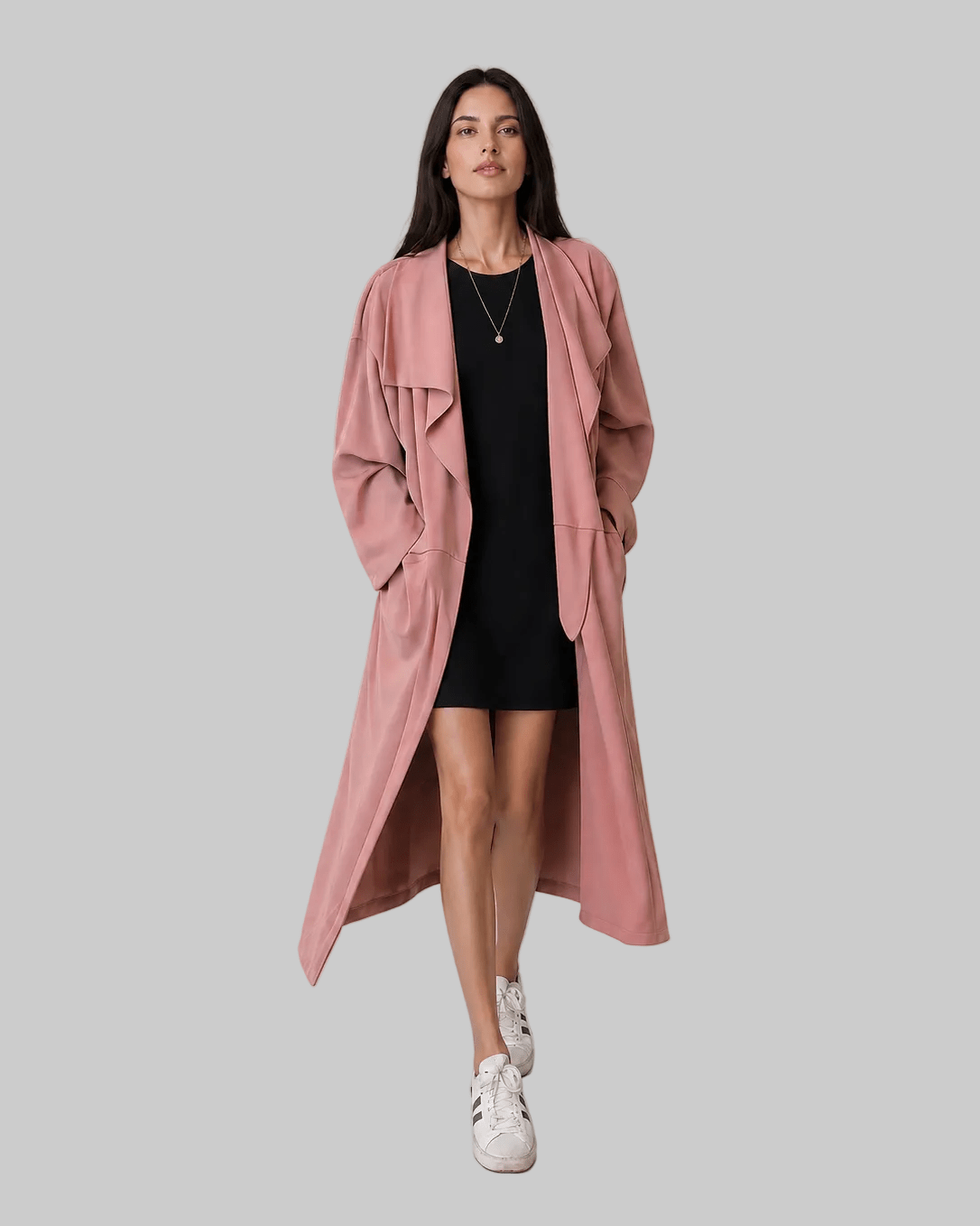 Luxurious, lightweight, relaxed fit trench coat. With pockets. Sedona, a dusty rose. 